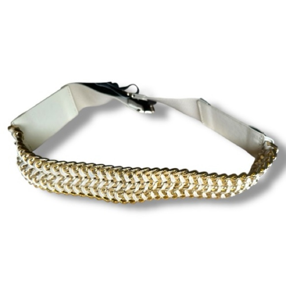 NWT Zara Gold and White Braided Belt